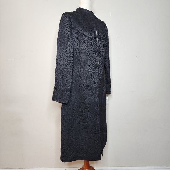 NWT Sue Wong Black Embroidered and Sequined Button Front Jacket Size 12 - Picture 9 of 17